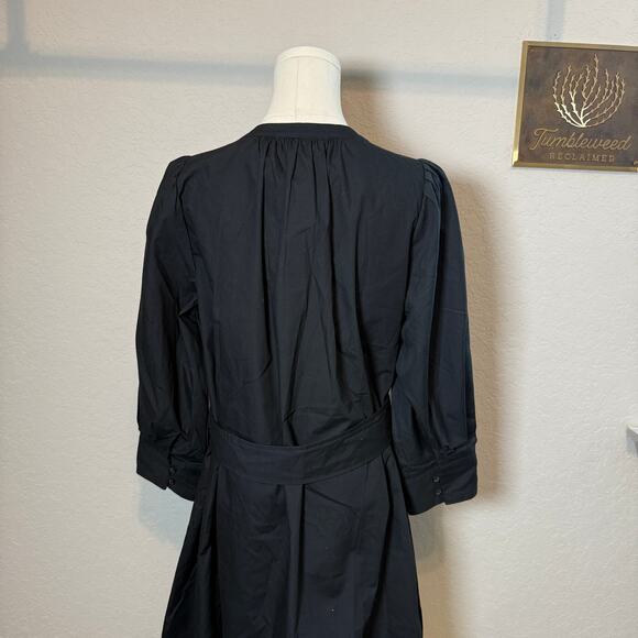 Women's Banana Republic Black Belted Waist Cotton Fit and Flare Dress Size S NEW - Picture 5 of 12